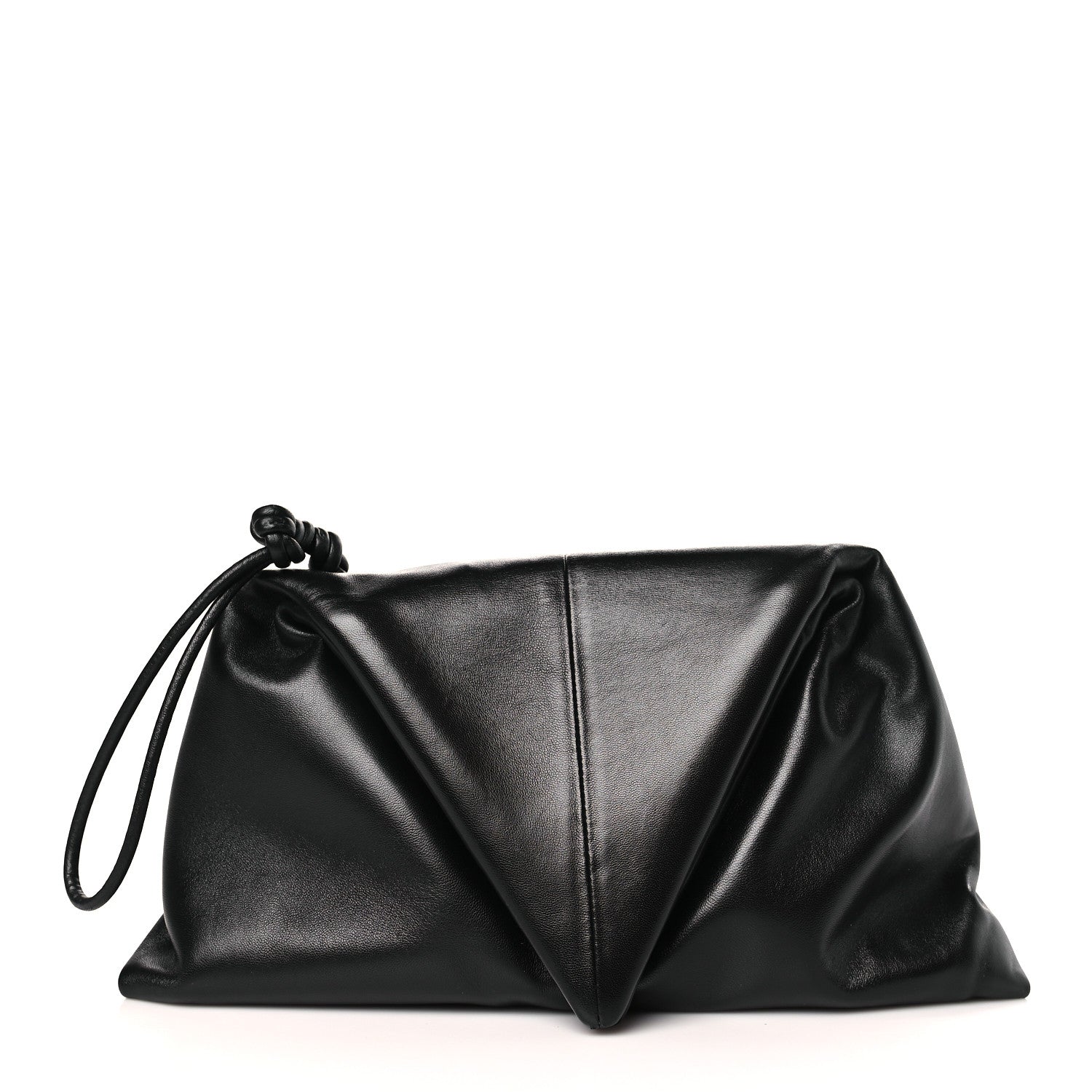 Bottega Veneta Lambskin BV Trine Clutch Black 1 of 8
