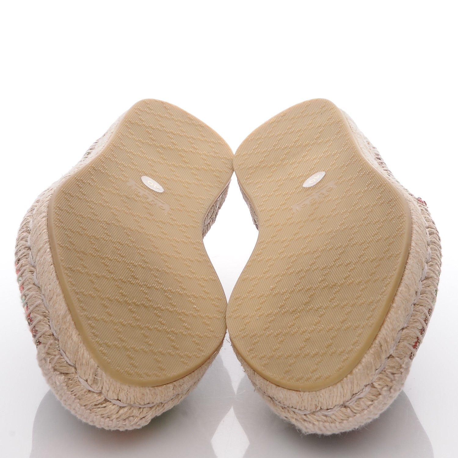 Gucci GG Supreme Monogram Tian Womens Espadrilles 40 Beige Multicolor Red 5 of 8