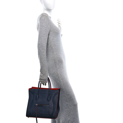 Celine Supple Calfskin Large Phantom Luggage Navy Blue Red 2 of 10