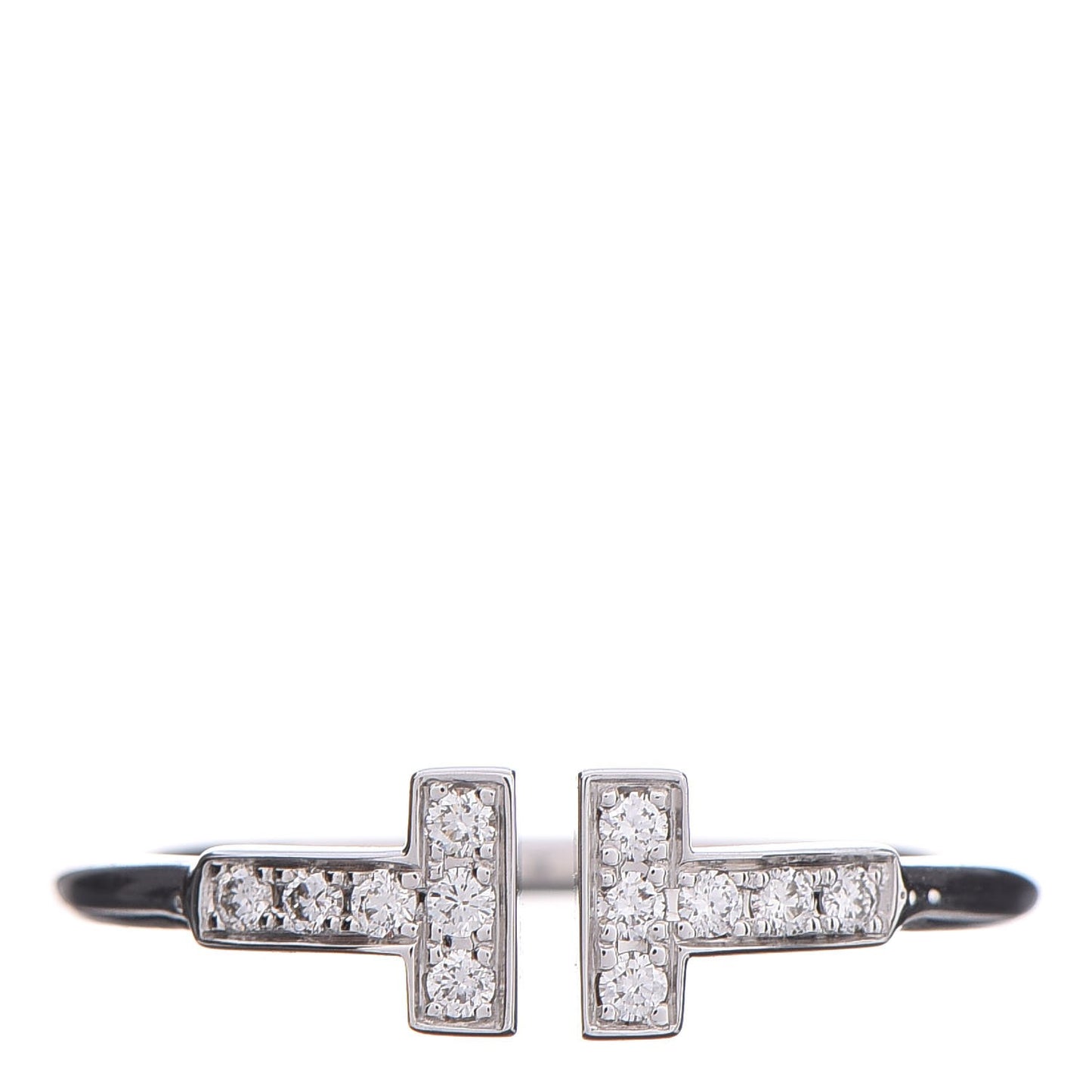 18K White Gold Diamond T Wire Ring 60 9.25