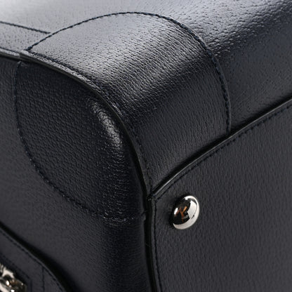 Gucci Textured Dollar Calfskin Web Medium Savoy Duffle Bag Black 9 of 11