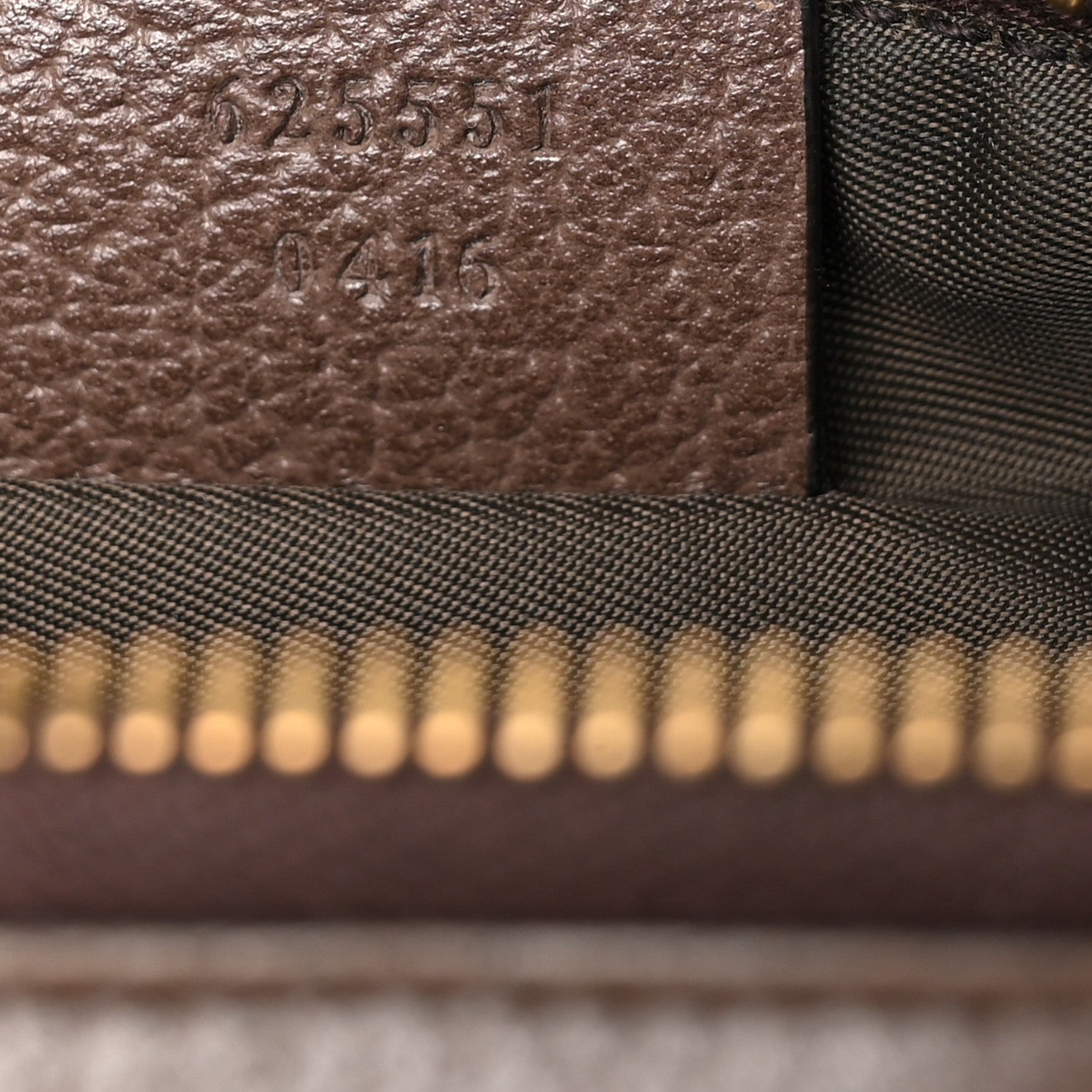 Gucci GG Supreme Monogram Textured Calfskin Web Large Ophidia Cosmetic Case Beige Ebony New Acero 7 of 9