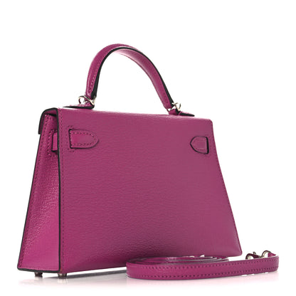 Hermes Chevre Mysore Mini Kelly Sellier 20 Rose Pourpre 3 of 13