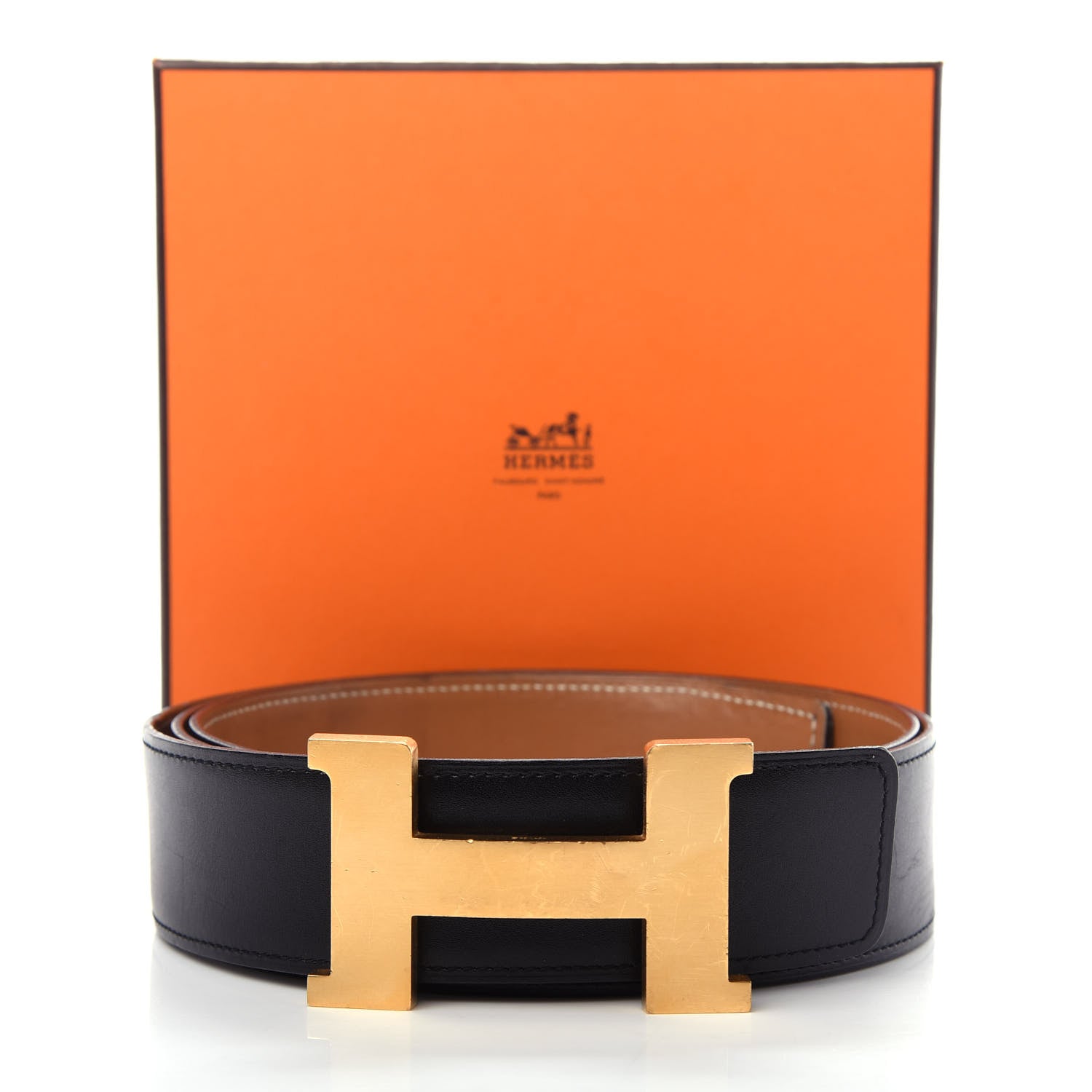 Hermes Box Chamonix 42mm Constance Belt 115 Black Gold 6 of 7