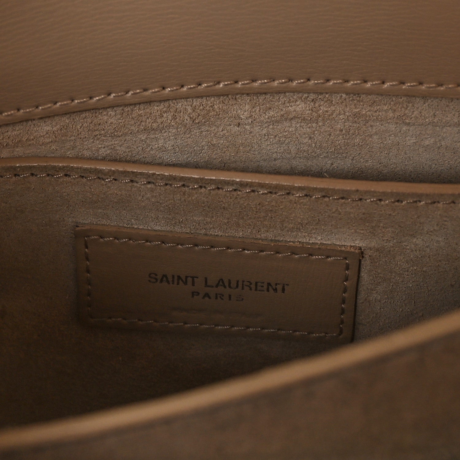 Saint Laurent Calfskin Medium Monogram Sunset Dark Beige 6 of 8