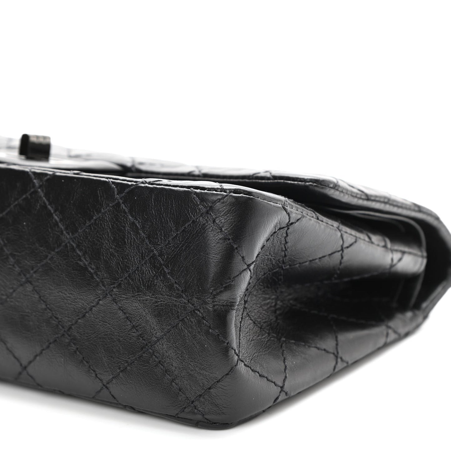 Aged Calfskin Quilted 2.55 Reissue 225 Flap So Black