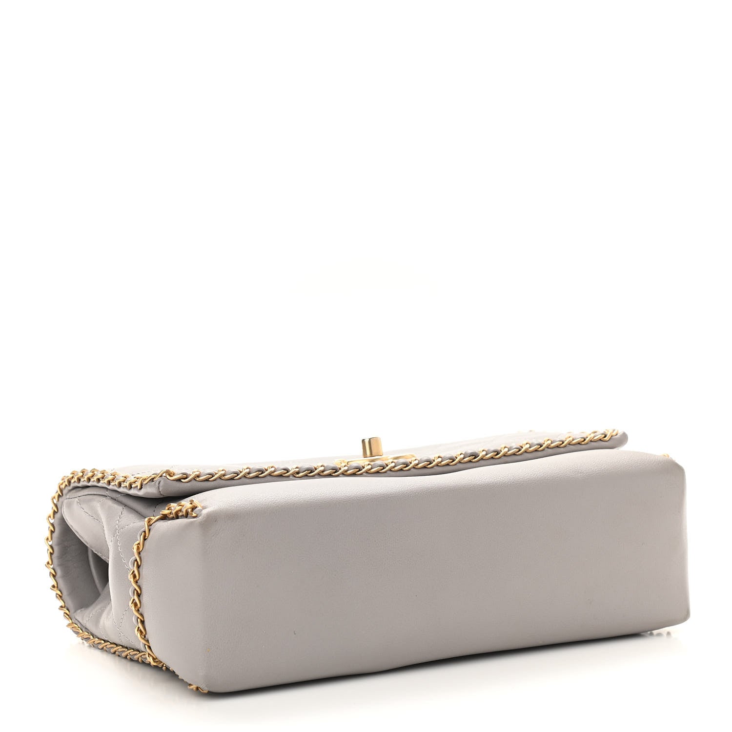 Chanel Calfskin Stitched Chain Flap Grey 4 of 11