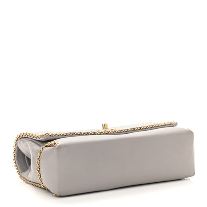 Chanel Calfskin Stitched Chain Flap Grey 4 of 11