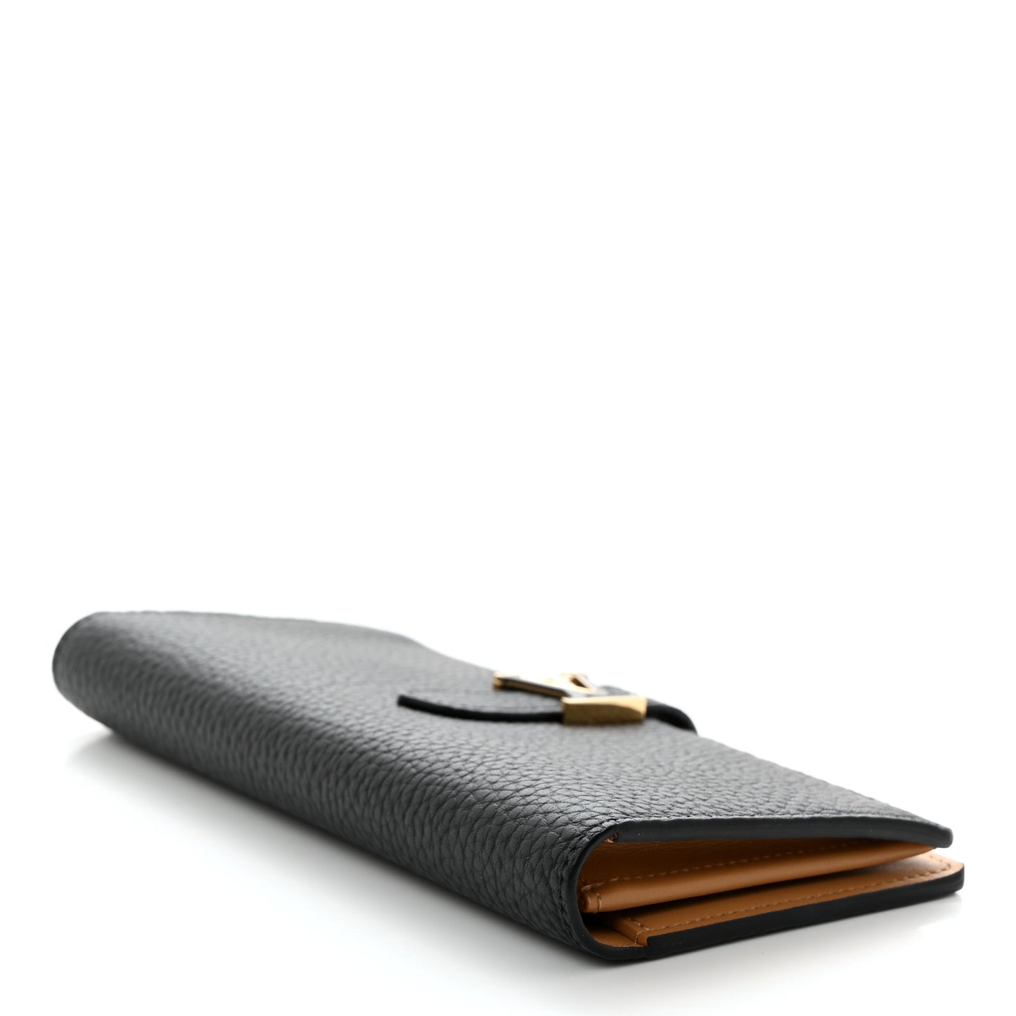 Taurillon LV Vertical Capucines Wallet Black Arizona