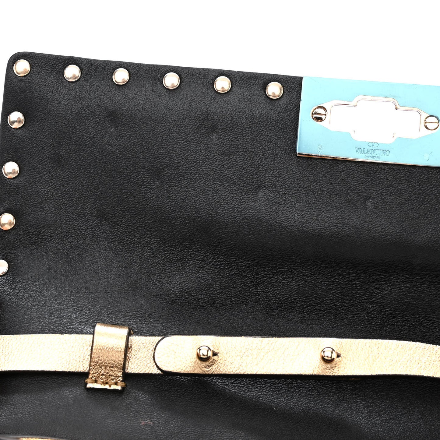 Metallic Nappa Rockstud Spike Wallet on Chain Mekong
