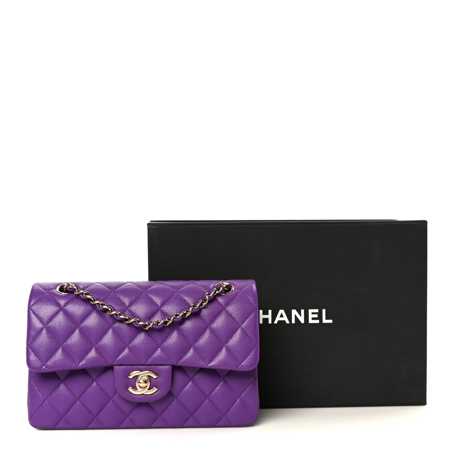 Chanel Caviar Quilted Small Double Flap Purple 12 of 12