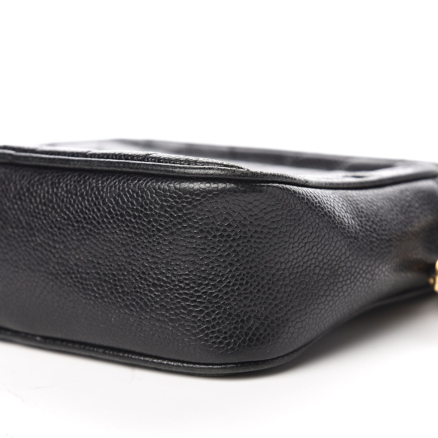 Caviar Chevron Quilted Camera Case Black