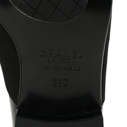 Chanel Calfskin Elastic Lace Up Cap Toe CC Loafers 38 Black 10 of 11
