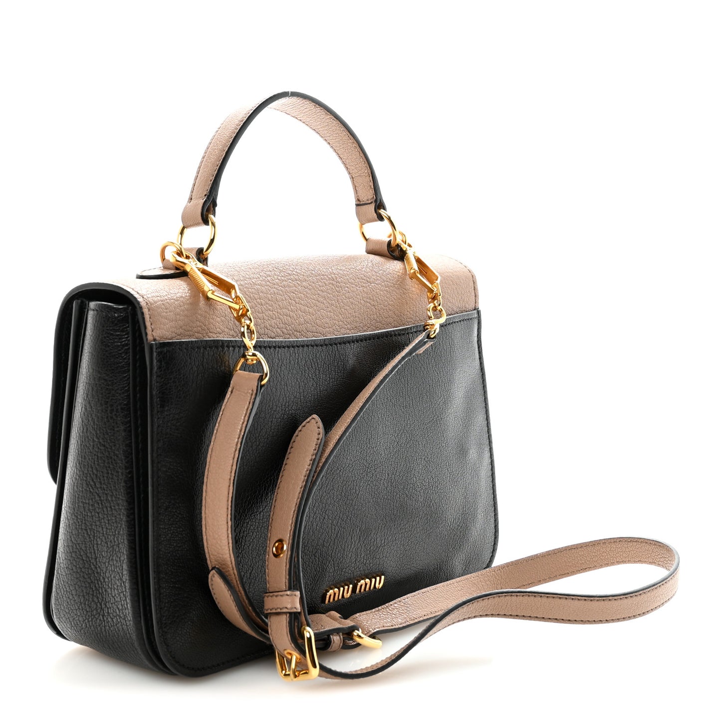 Madras Bicolor Top Handle Bag  Cammeo Black