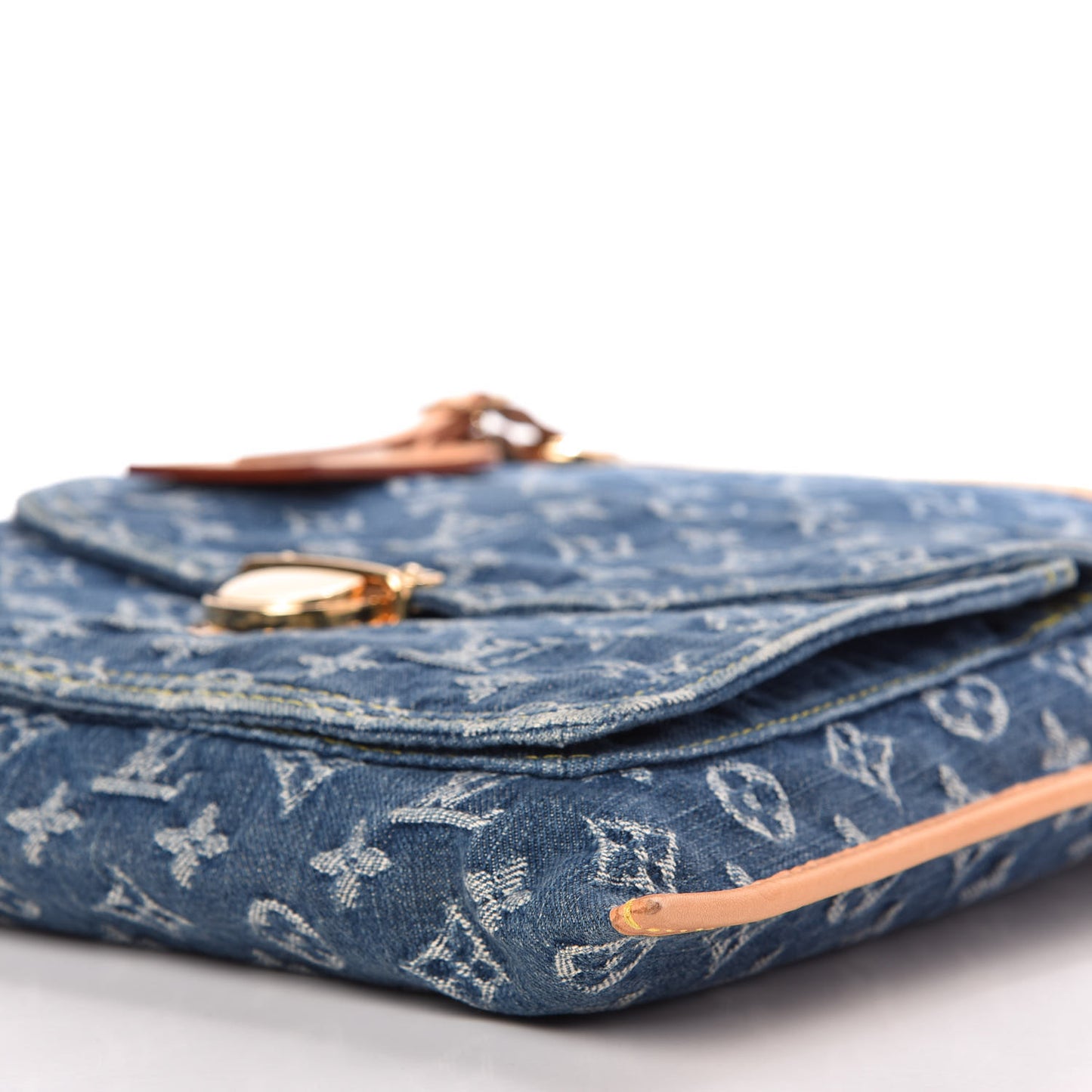 Monogram Denim Sac Plat Blue