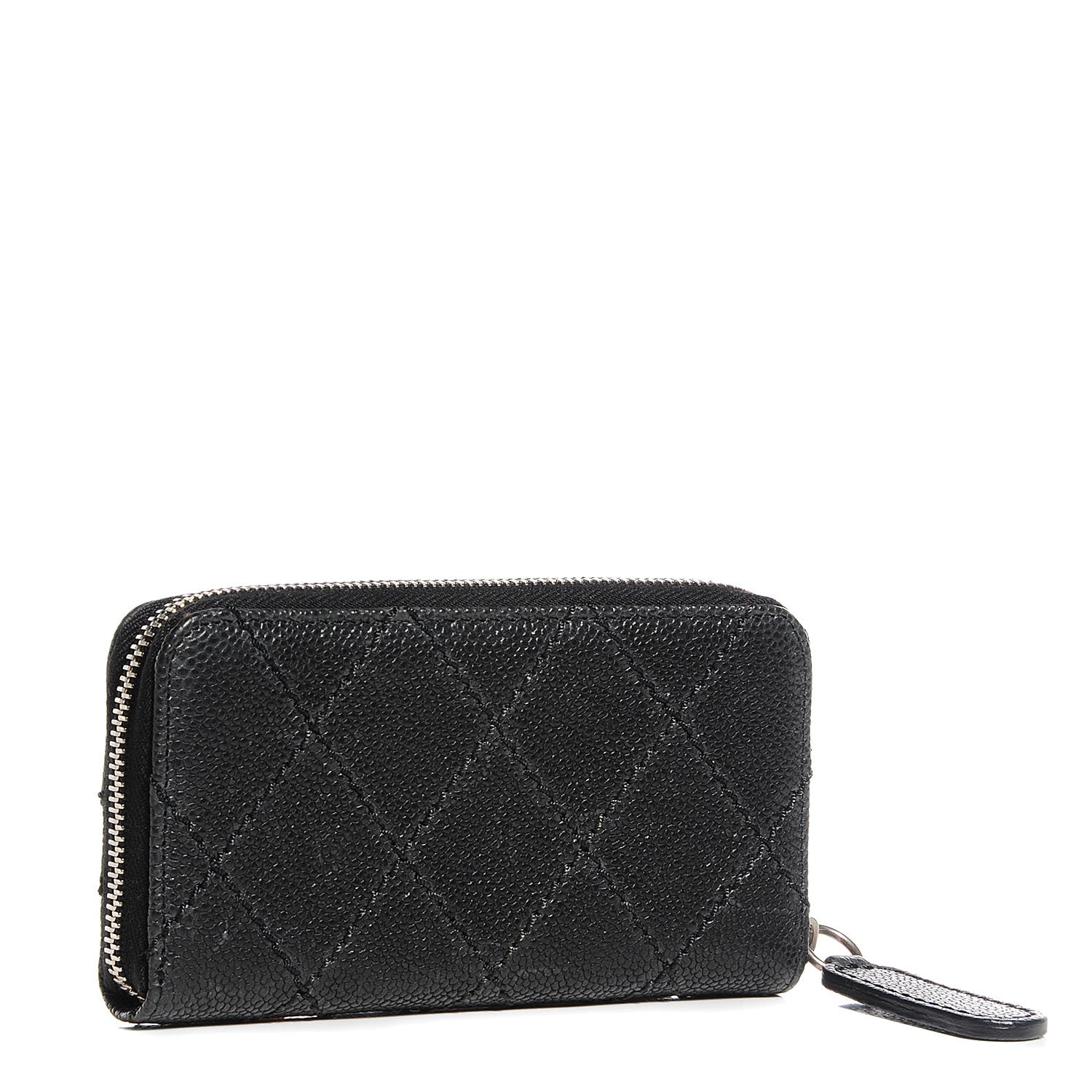 Chanel Caviar Outdoor Ligne Zip Coin Purse Wallet Black 3 of 8