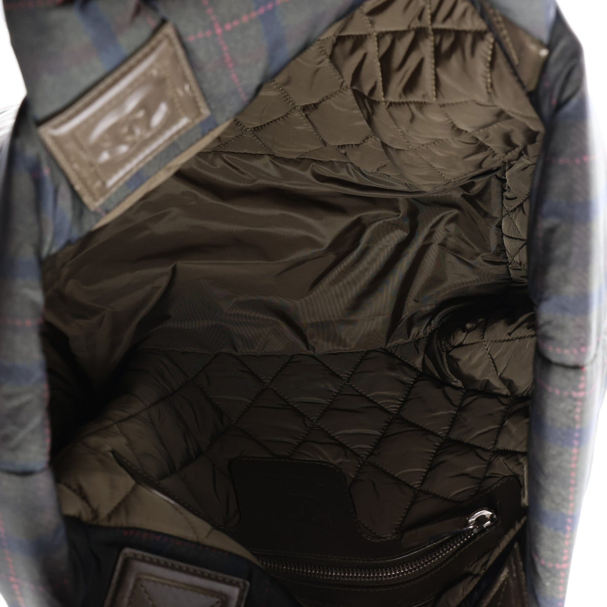Nylon Quilted Medium Coco Cocoon Tote Khaki