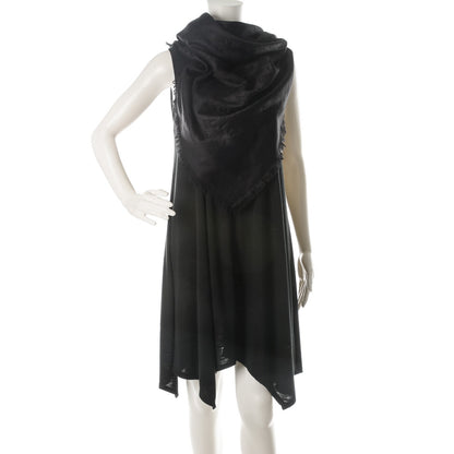 Louis Vuitton Silk Wool Monogram Shawl Black 2 of 5