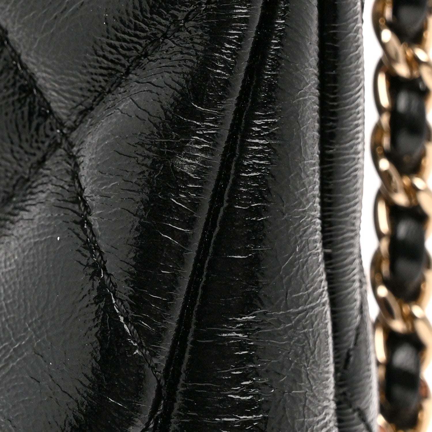 Chanel Shiny Crumpled Calfskin Quilted Small 31 Shopping Bag Black 14 of 14
