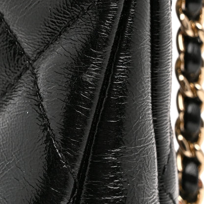 Chanel Shiny Crumpled Calfskin Quilted Small 31 Shopping Bag Black 14 of 14
