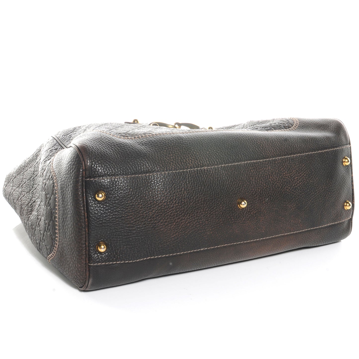 Guccissima New Pelham Large Shoulder Bag Dark Brown
