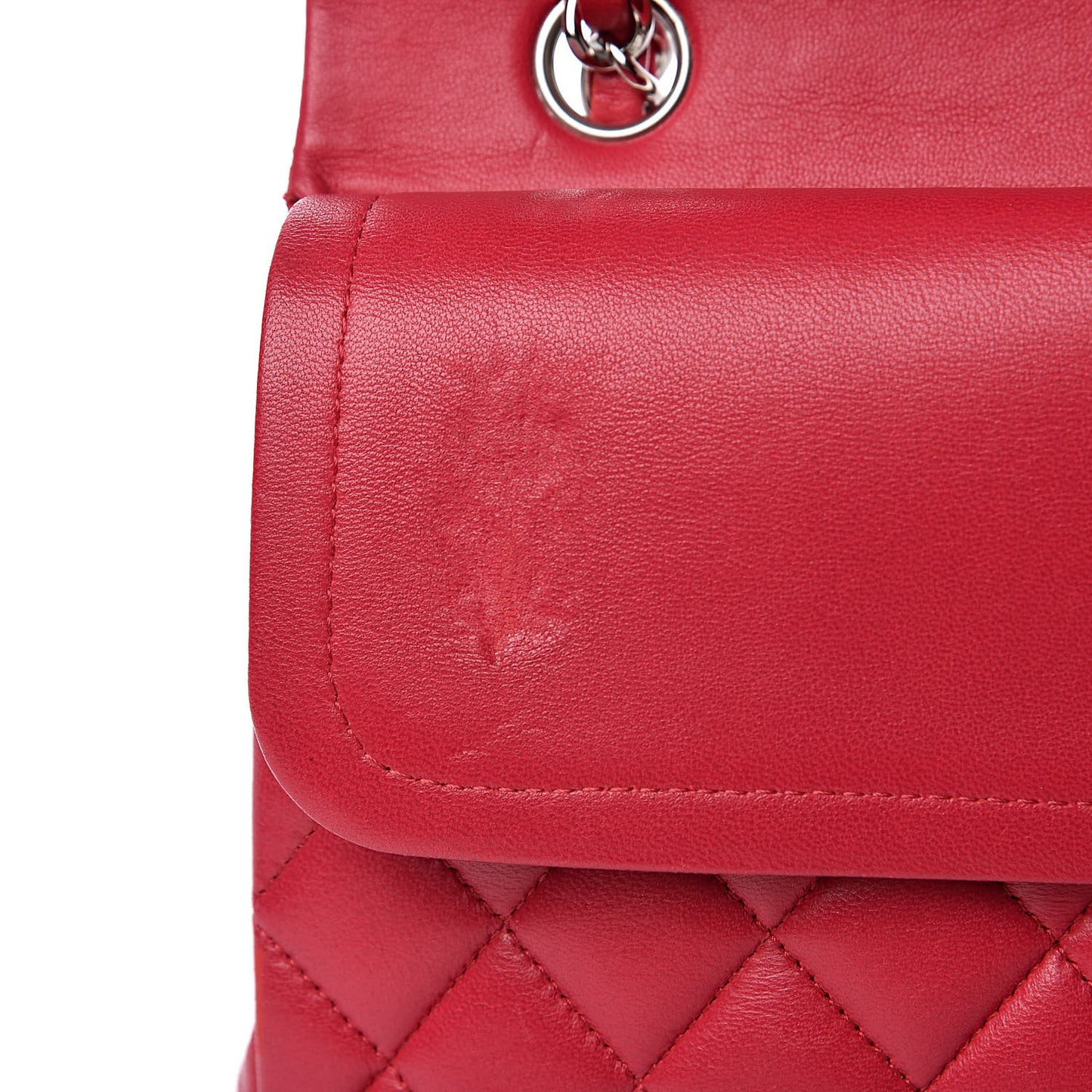 Lambskin Quilted Medium Double Flap Dark Pink