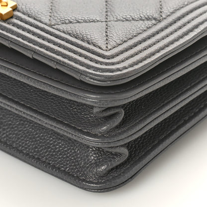 Chanel Caviar Quilted Mini Boy Wallet On Chain WOC Dark Gray 9 of 9