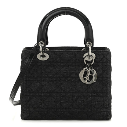 Christian Dior Denim Cannage Medium Lady Dior Black 1 of 10