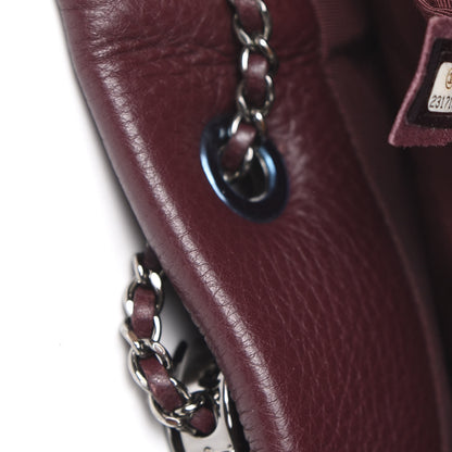 Chanel Deerskin Chevron Medium CC Chain Bucket Drawstring Bag Burgundy 6 of 8