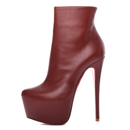Christian Louboutin Calfskin Daf Booty 160 Ankle Boots 36 Brown 1 of 11