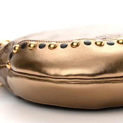 Gucci Crystal Monogram Babouska Hobo Gold 9 of 16