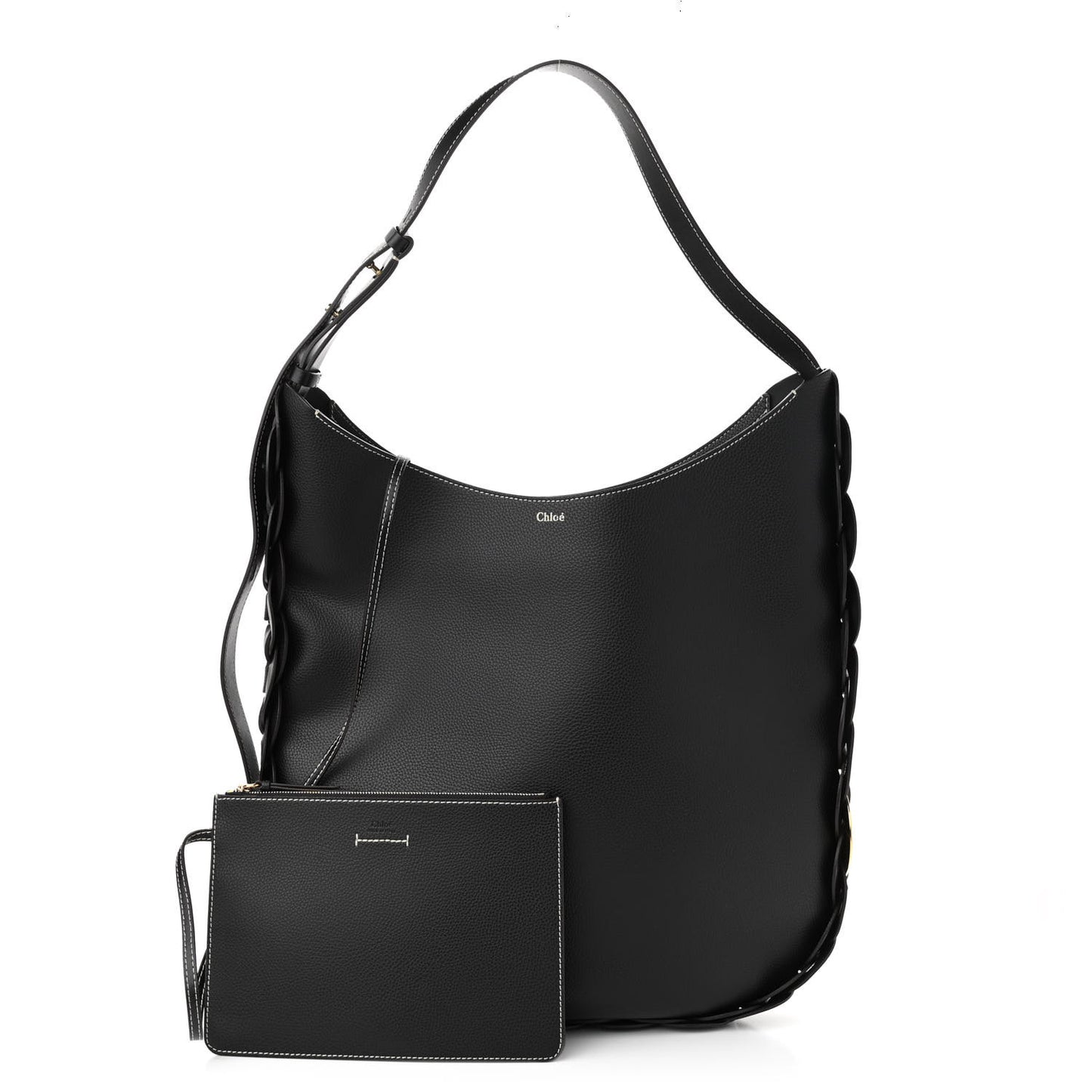 Small Grain Smooth Calfskin Large Darryl Hobo Black
