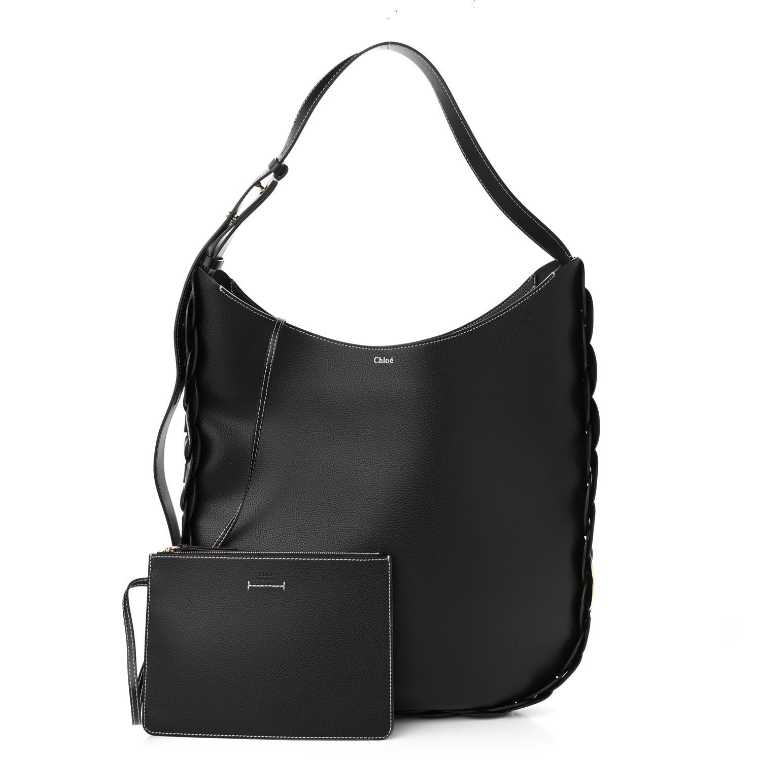 Chloe Small Grain Smooth Calfskin Large Darryl Hobo Black 1 of 9