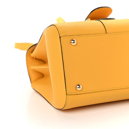 Delvaux Grained Calfskin Mini Brillant Satchel Yellow 8 of 9