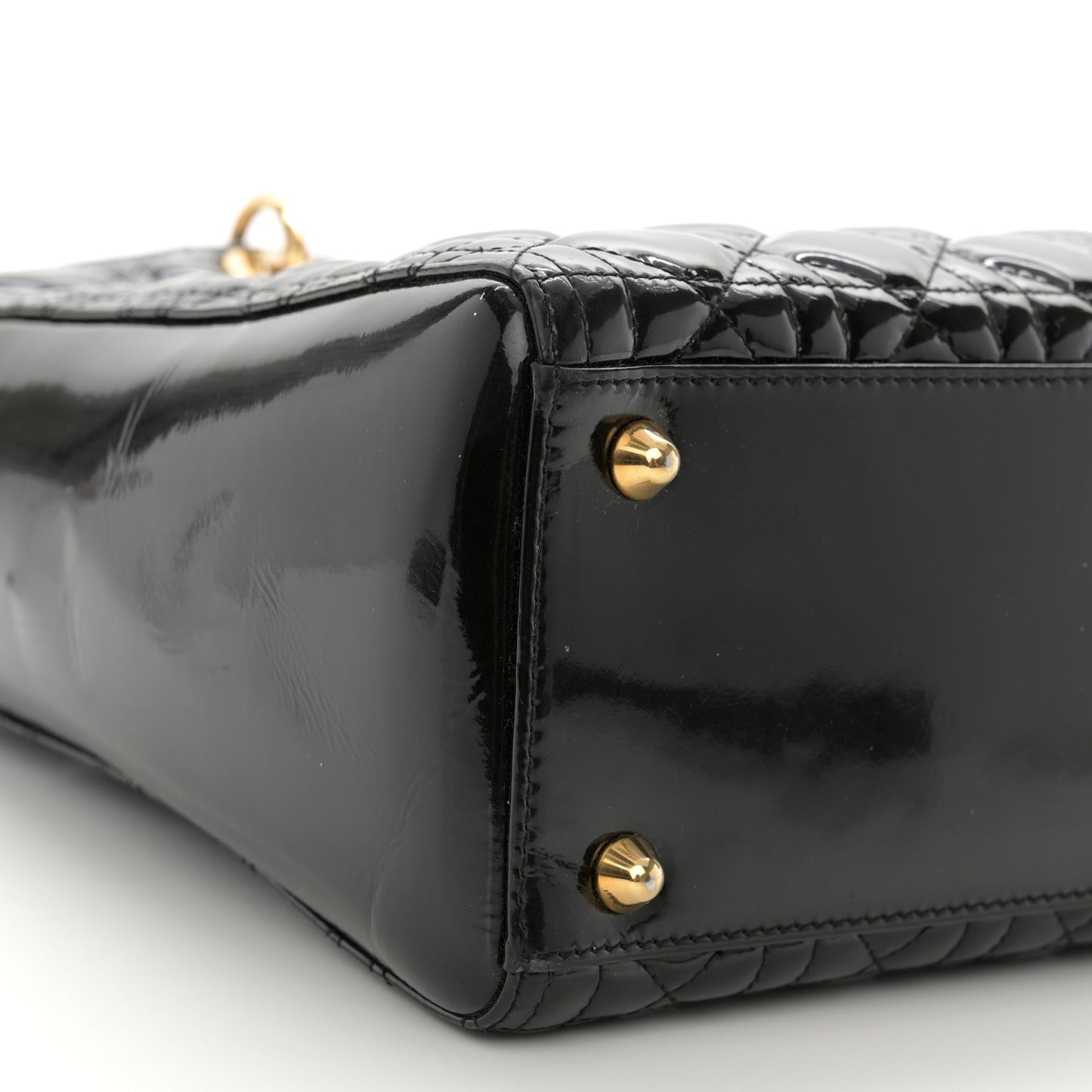 Patent Cannage Large Lady Dior Black