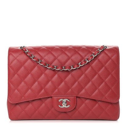 Chanel Caviar Quilted Maxi Single Flap Red 1 of 9