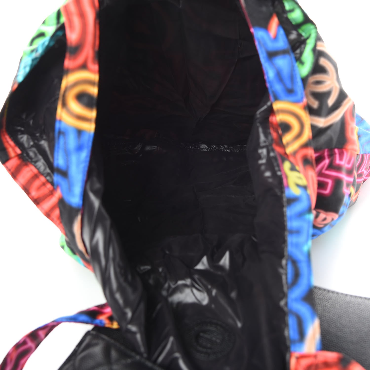 Chanel Caviar Fabric Quilted Foldable Tote With Chain Black Multicolor 11 of 18
