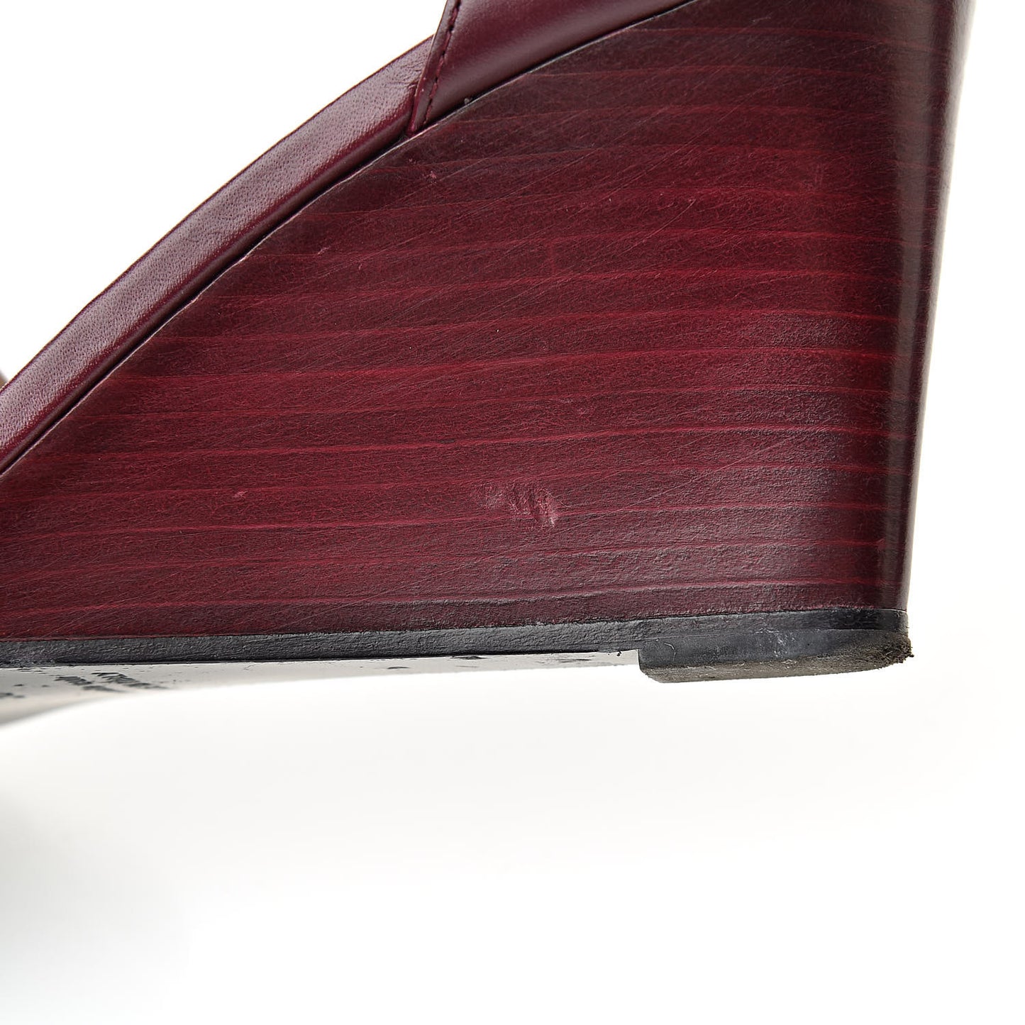 Calfskin Legend Wedge Sandals 38 Cassis