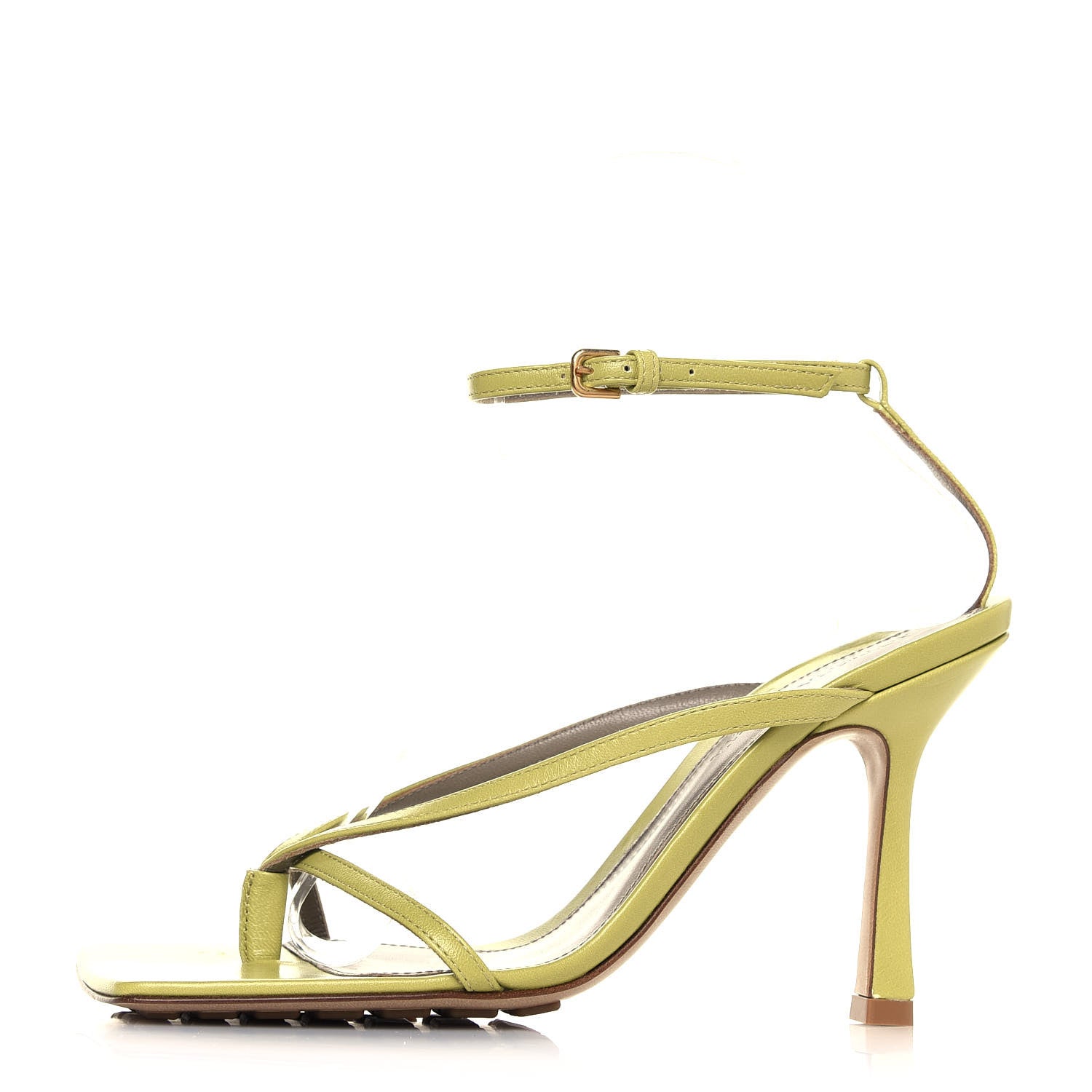 Bottega Veneta Lambskin Stretch Multi Strap 90mm Sandals 36 Pistachio 1 of 7