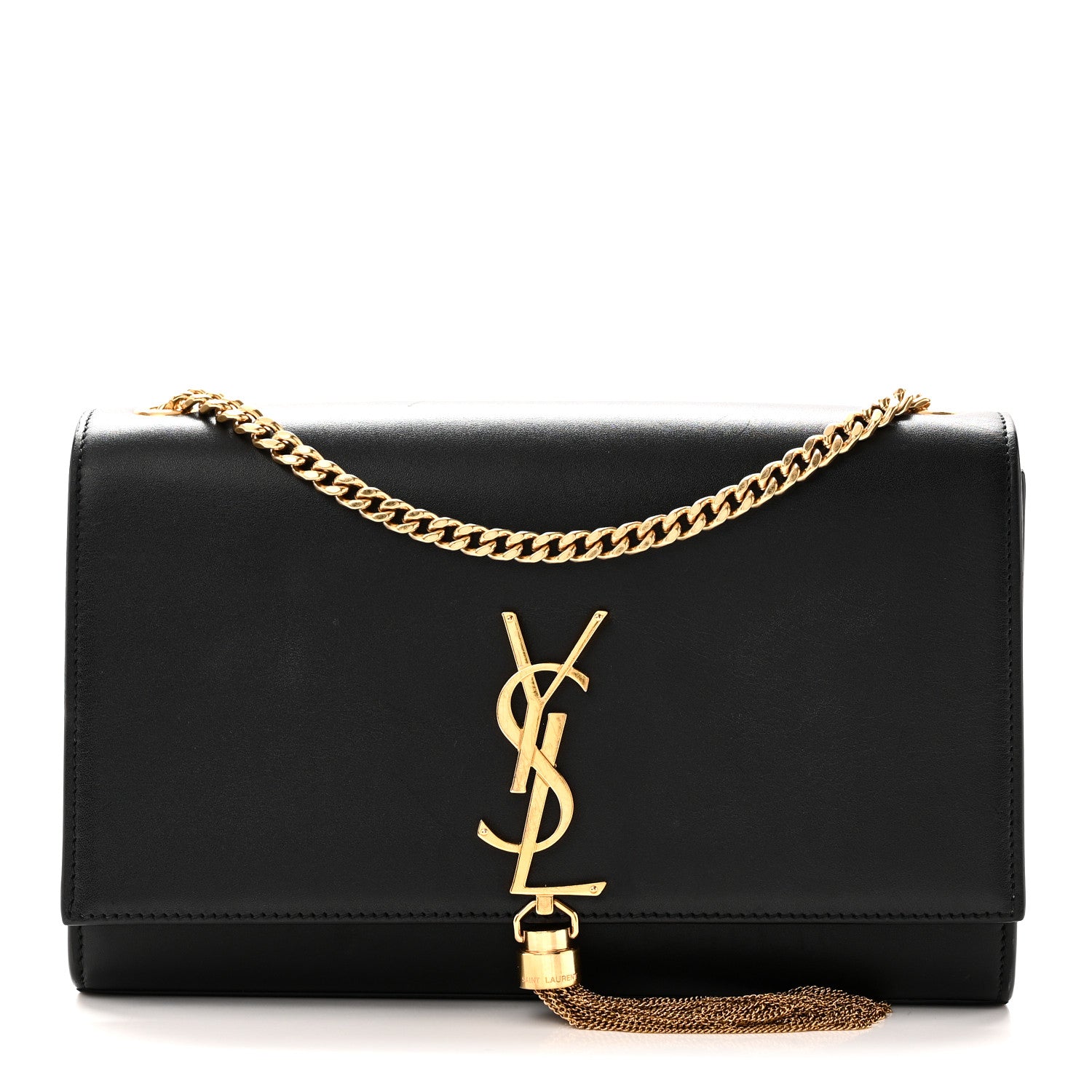 Saint Laurent Smooth Calfskin Medium Classic Monogram Kate Tassel Satchel Black 1 of 9