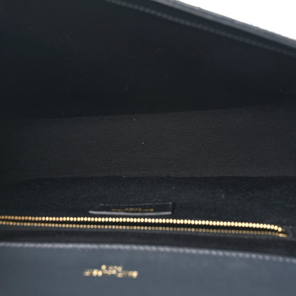 Saint Laurent Grain De Poudre Textured Mixed Matelasse Large Triquilt Monogram Satchel Dark Smog 5 of 10