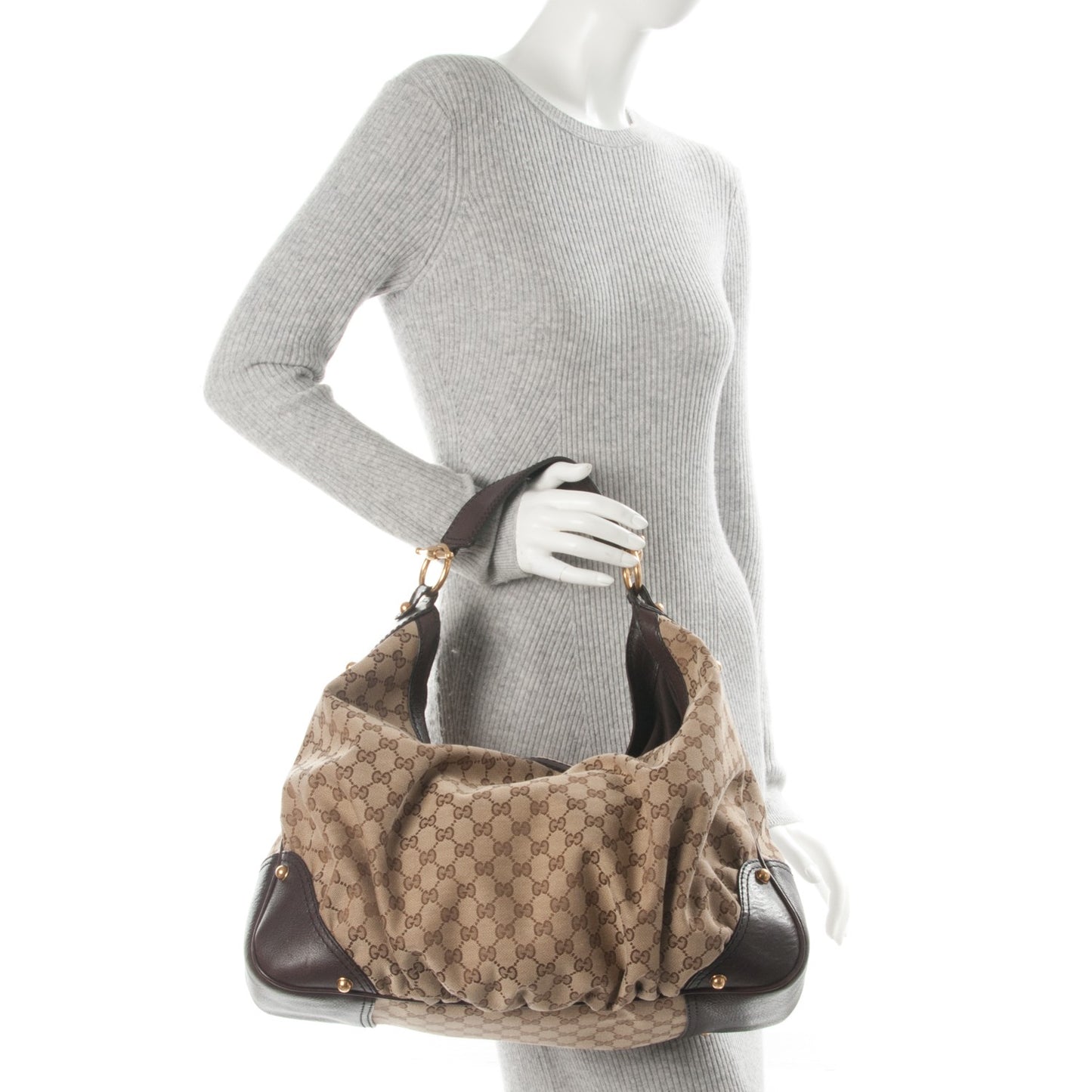 Monogram Large Jockey Hobo Dark Brown