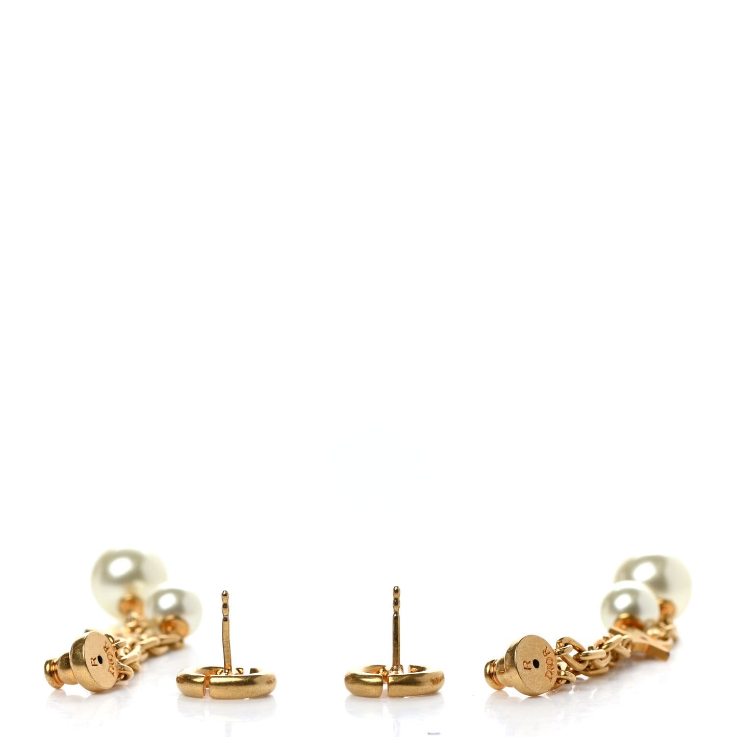 Pearl CD Navy Earrings Gold