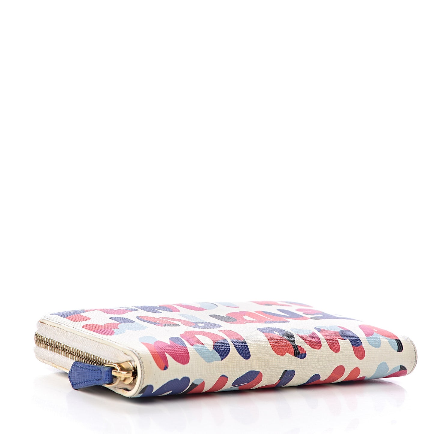 Vitello Elite Fendi Roma Simply Zip Around Wallet White Multicolor