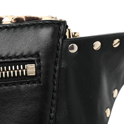 Valentino Garavani Calfskin Pony Hair Leopard Print Rockstud Spike Belt Bag 75 11 of 14