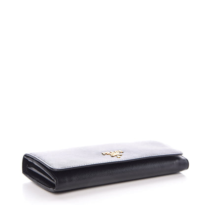 Prada Saffiano Continental Flap Wallet Black 4 of 6