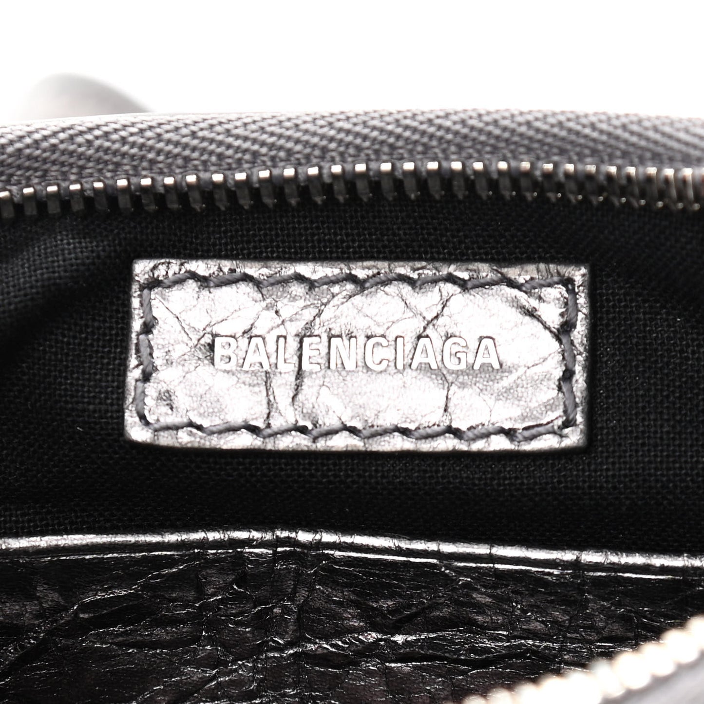 Metallic Agneau Arena Le Cagole Purse With Chain Mini Silver