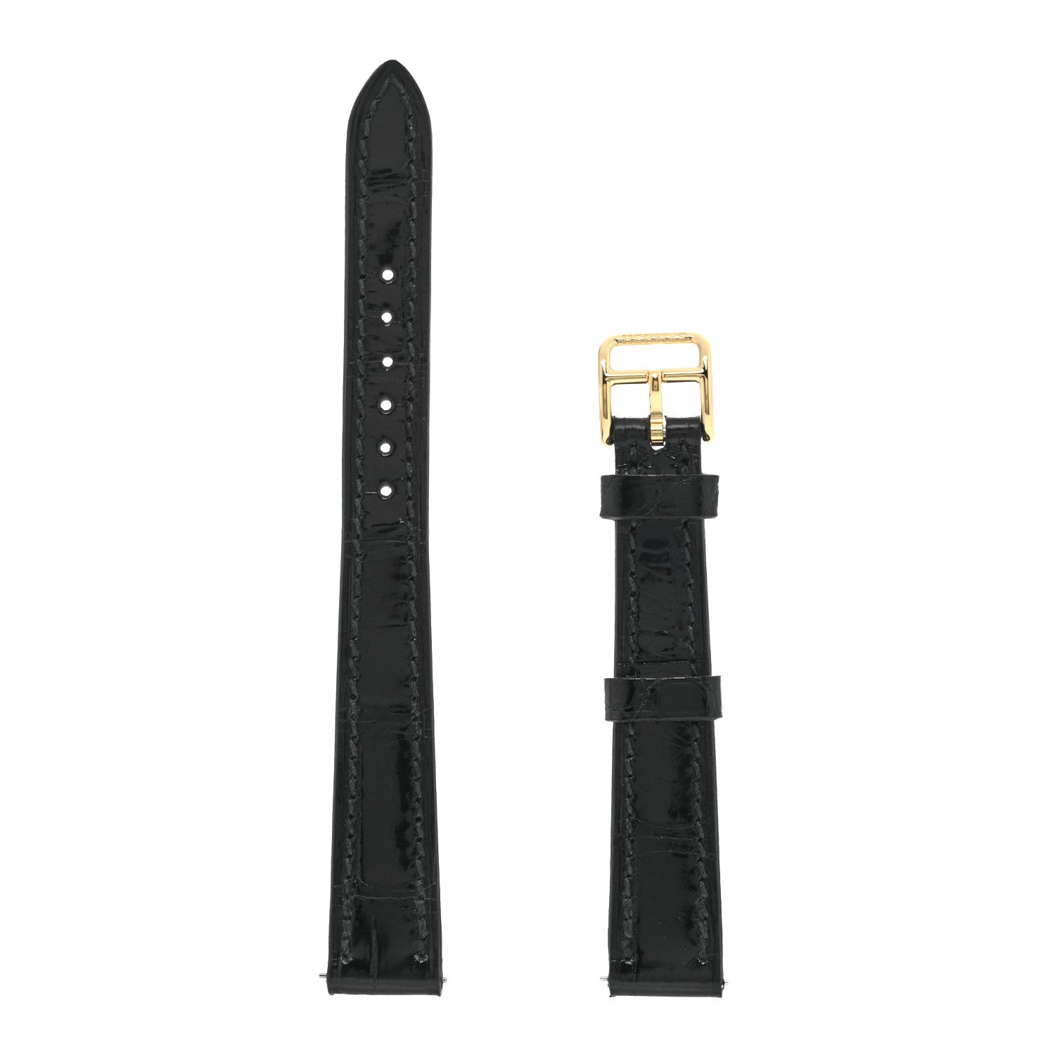 Hermes Shiny Alligator Mini Heure H 21mm Watch Strap Black 1 of 3
