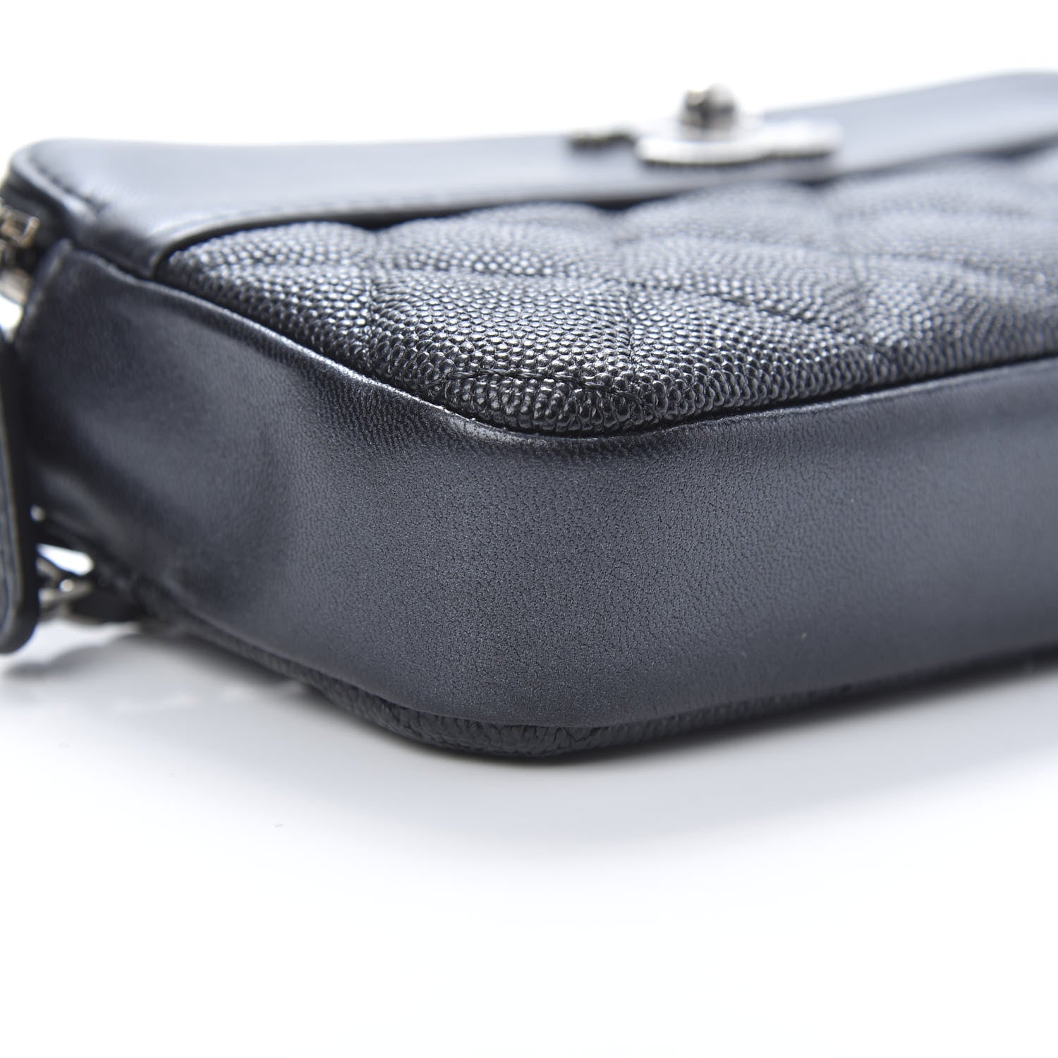Chanel Caviar Quilted Small Vintage Mademoiselle Clutch With Chain Black 12 of 15