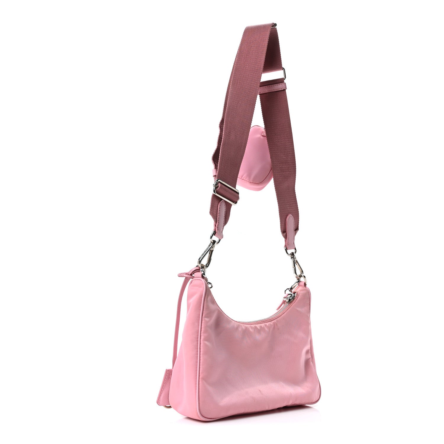 Prada Nylon Re-Edition 2005 Shoulder Bag Rosa 3 of 11